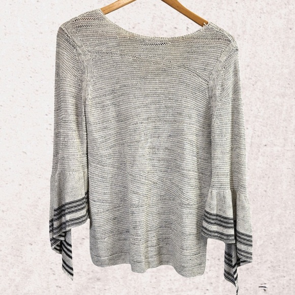 NIC+ZOE Gray Knit Blouse - Picture 1 of 4